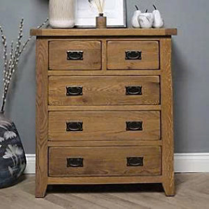PPS Oak2 : Tủ Gỗ Sồi 3+2 Ngăn Kéo Đứng